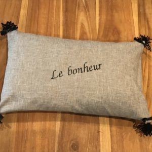 Coussin rectangulaire gris personnalisé